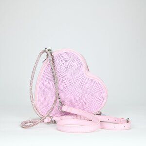 Madden Girl Gia Heart with Rhinestones Crossbody Bag - Pink Quartz